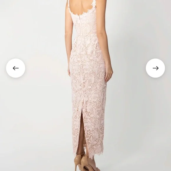 Sau Lee Coraline Nude Pink Lace Dress Sau Lee Coraline Nude Pink Lace Dress
